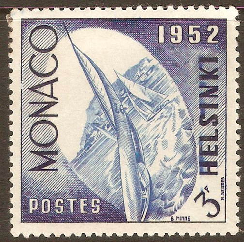 Monaco 1953 3f Helsinki Olympics series. SG465.