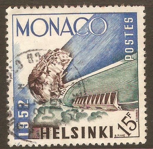 Monaco 1953 15f Helsinki Olympics series. SG468.