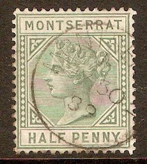 Montserrat 1884 d Dull green. SG7.