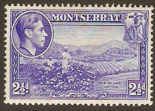 Montserrat 1938 2d Ultramarine. SG105a.