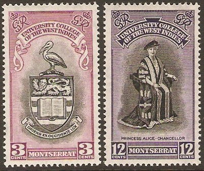 Montserrat 1951 BWI University Stamps. SG121-SG122.