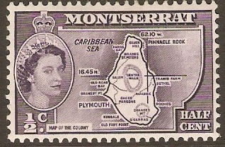 Montserrat 1953 c Deep violet inscr. "COLONY". SG136b.