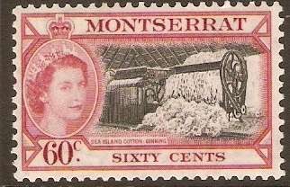 Montserrat 1953 60c Black and carmine. SG146.