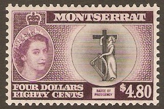 Montserrat 1953 $4.80 Black and deep purple. SG149.