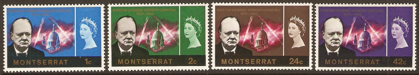 Montserrat 1966 Churchill Commemoration Set. SG179-SG182.