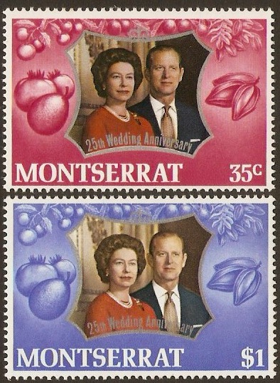 Montserrat 1972 Royal Silver Wedding. SG307-SG308.