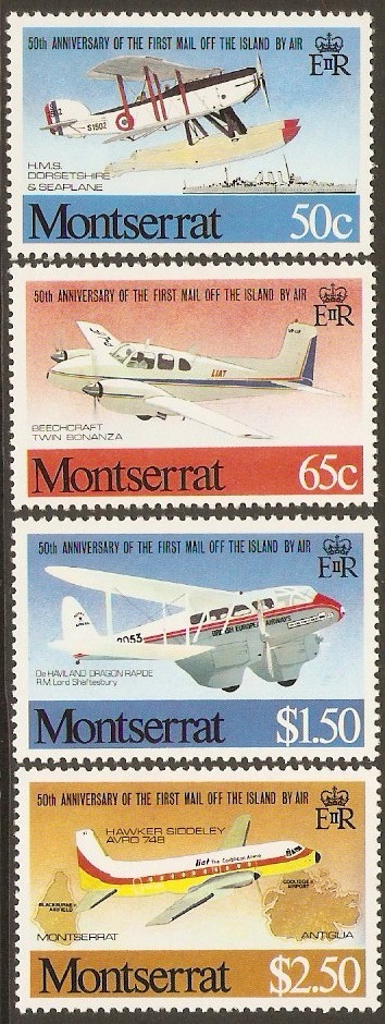 Montserrat 1981 Airmail Anniversary Set. SG519-SG522.