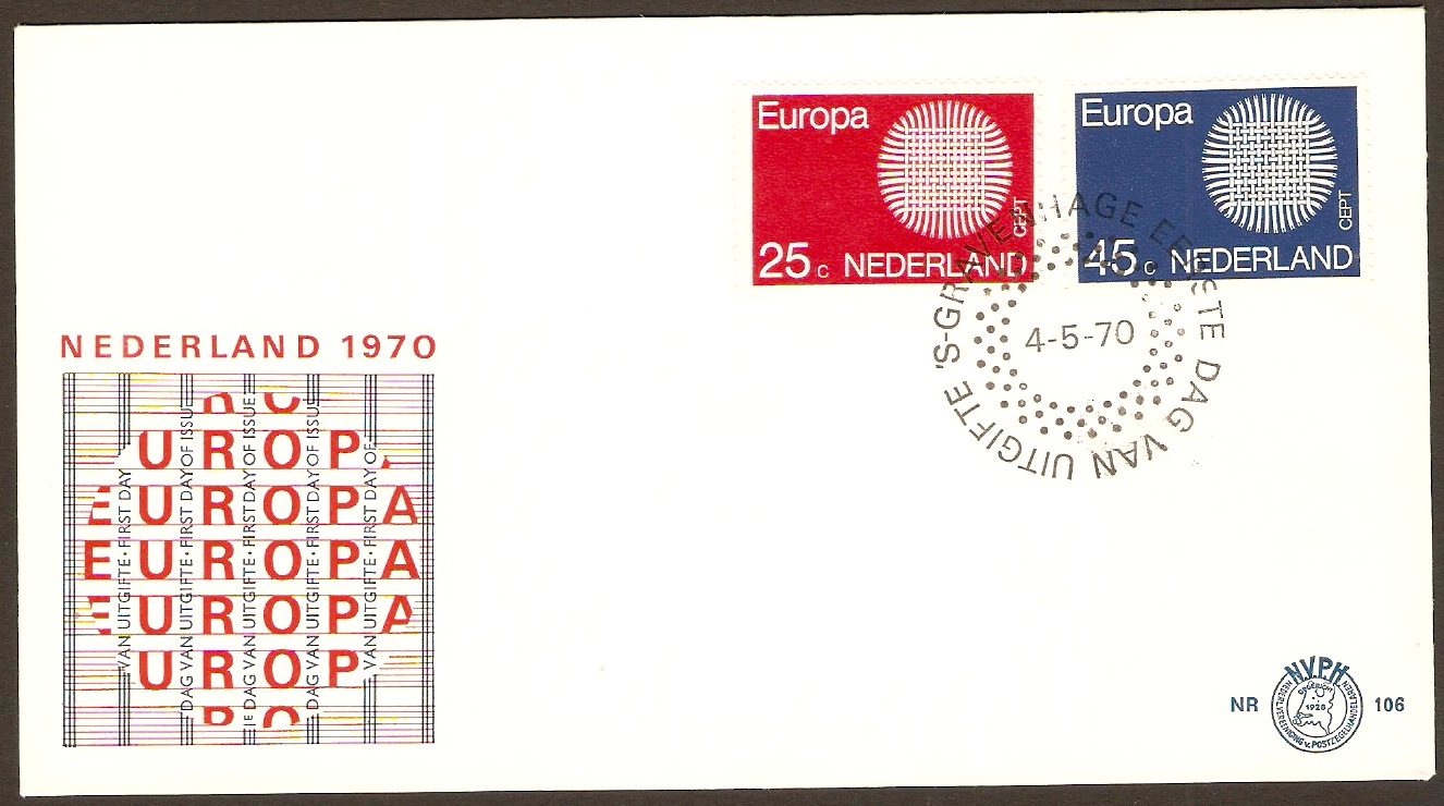 Netherlands 1970 Europa Stamps FDC.