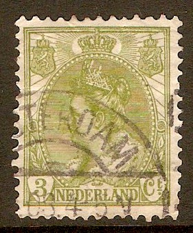 Netherlands 1899 3c Sage-green. SG174.