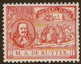 Netherlands 1907 2c Vermilion - de Ruyter Series. SG213.