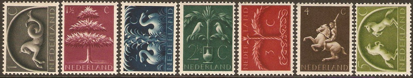 Netherlands 1943 Germanic Symbols Set. SG571-SG577.