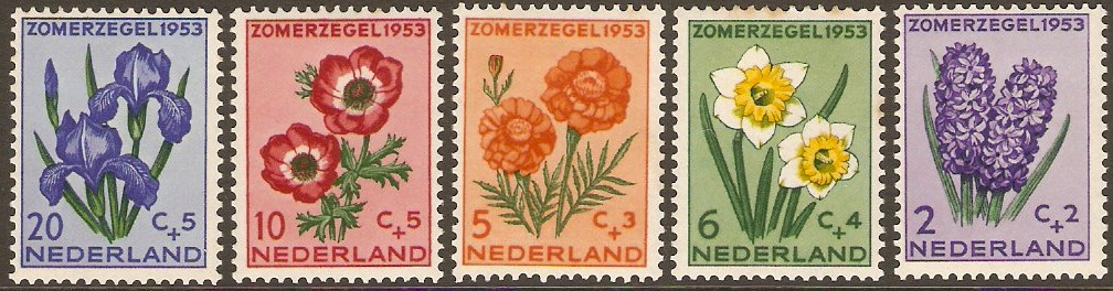 Netherlands 1953 Flowers Set. SG764-SG768.