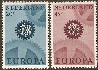 Netherlands 1967 "Amphilex 67" Exhibition Stamps. SG1035-SG1036.