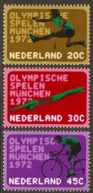 Netherlands 1972 Olympic Games Set. SG1153-SG1155.