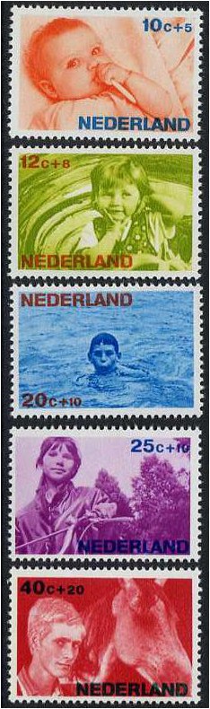 Netherlands 1966 Child Welfare Set. SG1019-SG1023.