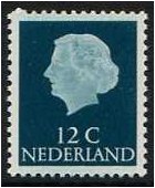 Netherlands 1953 12c. Deep Turquoise-Blue. SG776.