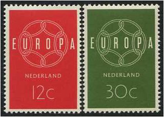 Netherlands 1959 Europa Set. SG882-SG883.