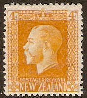 New Zealand 1915 4d Yellow. SG421c.