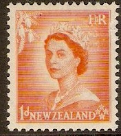 New Zealand 1953 1d Orange. SG724.