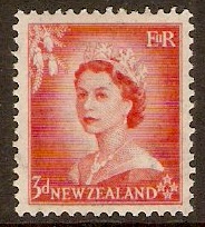 New Zealand 1953 3d Vermilion. SG727.