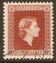 New Zealand 1954 1d Brown-lake Official Stamp. SGO160.
