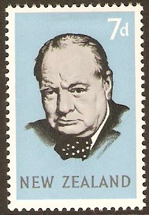 New Zealand 1965 7d Churchill Commemoration Stamp. SG829.