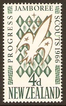 New Zealand 1966 4d Scout Jamboree Stamp. SG838.
