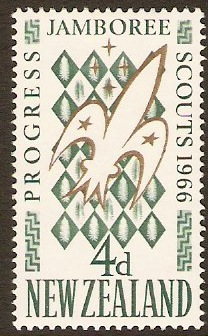 New Zealand 1966 4d Scout Jamboree Stamp. SG838.
