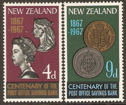 New Zealand 1967 PO Savings Bank Set. SG843-SG844.
