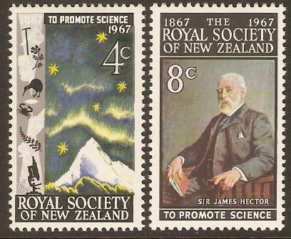 New Zealand 1967 Royal Society of NZ Set. SG881-SG882.