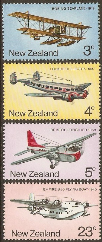 New Zealand 1974 Airmail Transport History Set. SG1050-SG1053.
