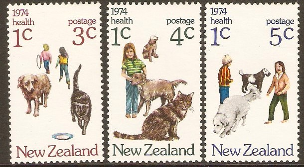 New Zealand 1974 Health Stamps Set. SG1054-SG1056.