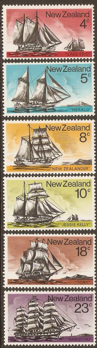 New Zealand 1975 Sailing Ships Set. SG1069-SG1074.