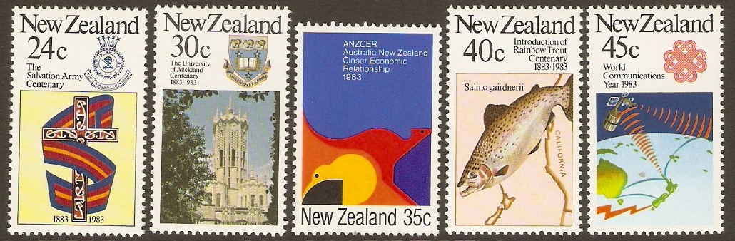 New Zealand 1983 Commemorations Set. SG1303-SG1307.