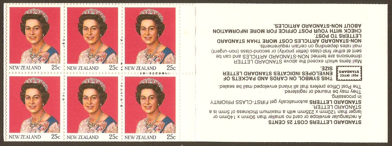 New Zealand 1985 25c Red Stamp booklet. SG1370.