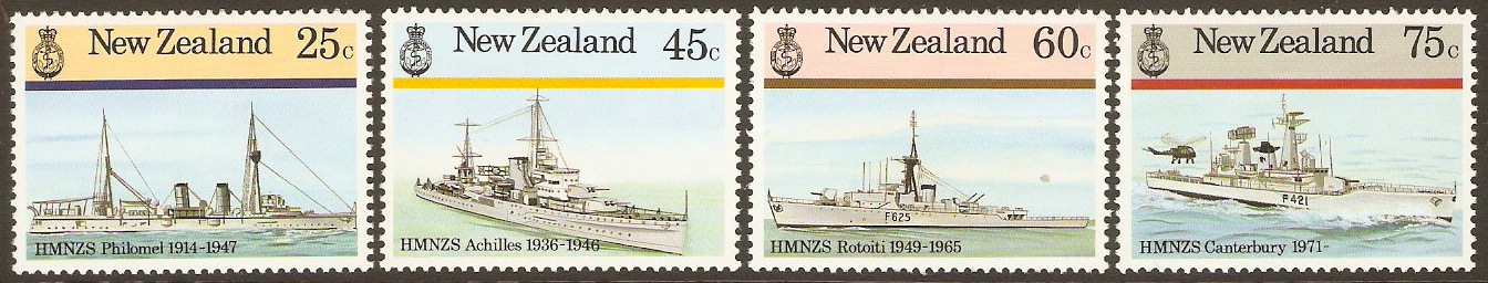 New Zealand 1985 Naval History Set. SG1379-SG1382.