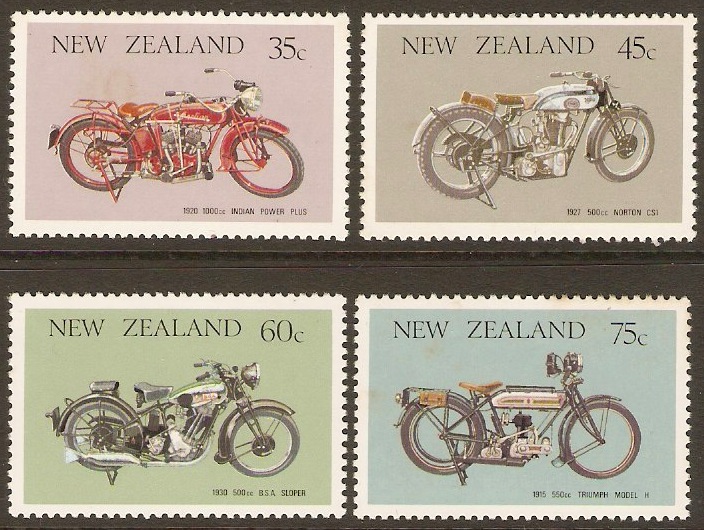 New Zealand 1986 Vintage Motor Cycles Set. SG1389-SG1392.