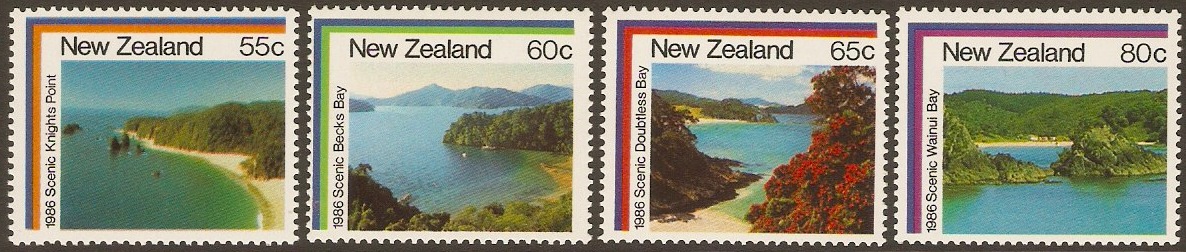 New Zealand 1986 Coastal Scenery Set. SG1395-SG1398.