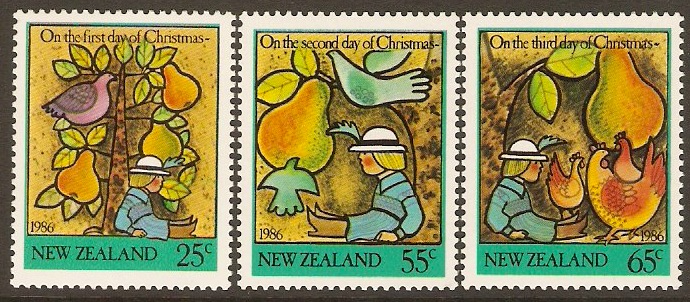 New Zealand 1986 Christmas Set. SG1404-SG1406.