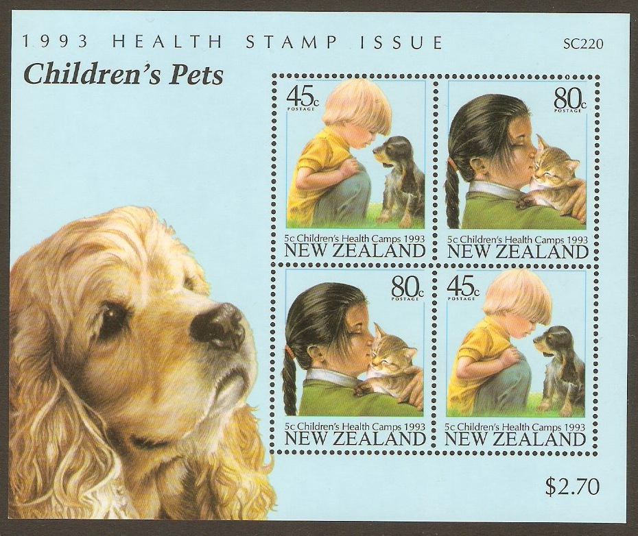 New Zealand 1993 Health Stamps Sheet. SGMS1743.