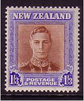 New Zealand 1947 1s.3d Red-brown and blue. SG687b.