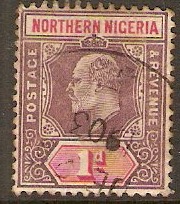 Northern Nigeria 1902 1d Dull purple and carmine. SG11.