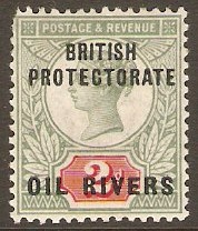 Oil Rivers 1892 2d Grey-green and carmine. SG3.