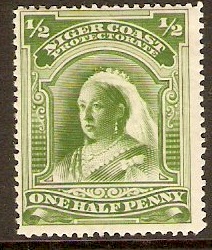 Niger Coast 1894 d. Yellow-Green. SG51.
