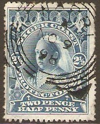 Niger Coast 1897 2d Slate-blue. SG67c. Perf 13-14. - Click Image to Close
