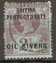 Oil Rivers 1892 2d Purple on blue. SG4.