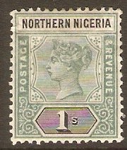 Northern Nigeria 1900 1s Green and black. SG7.