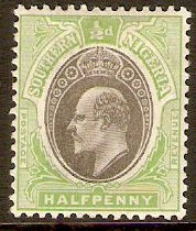 Southern Nigeria 1903 d Grey-black and pale green. SG10.