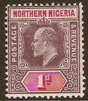 Northern Nigeria 1905 1d Dull purple and carmine. SG21.