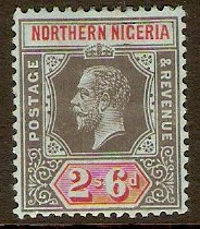 Northern Nigeria 1912 2s.6d. Black and red on blue Paper. SG49.